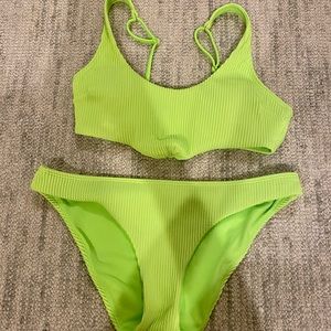 Neon Green Hollister Bathing Suit Size Small